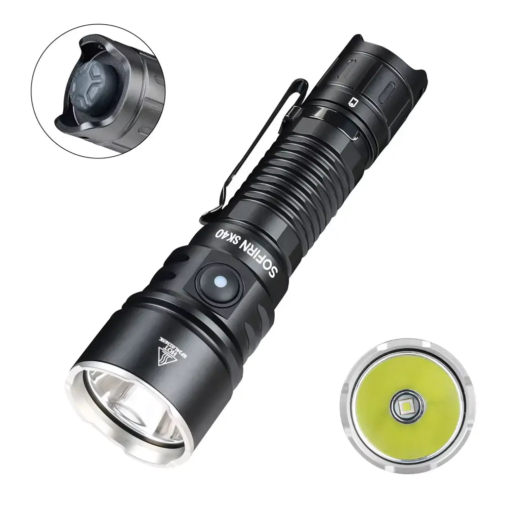 Tactical Flashlight 3200 Lumen Rechargeable – Luna Outdoors Dual Switch, 580m Beam