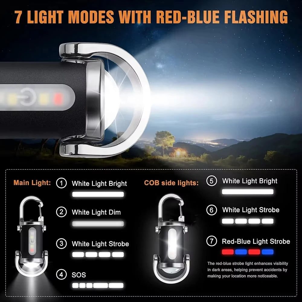 Rechargeable Mini Pocket Keychain Flashlight