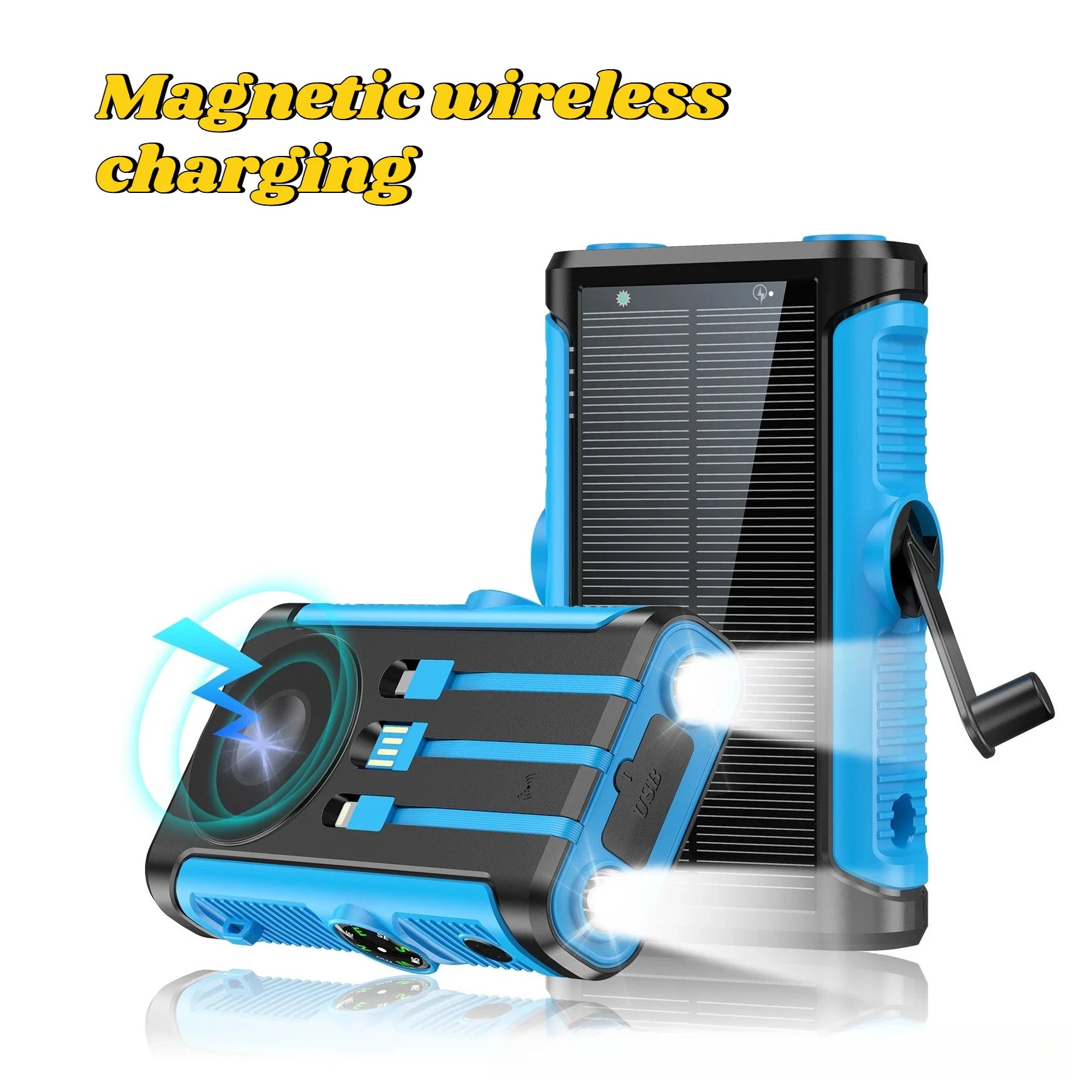 Magnetic Wireless Camping Powerbank with Cables