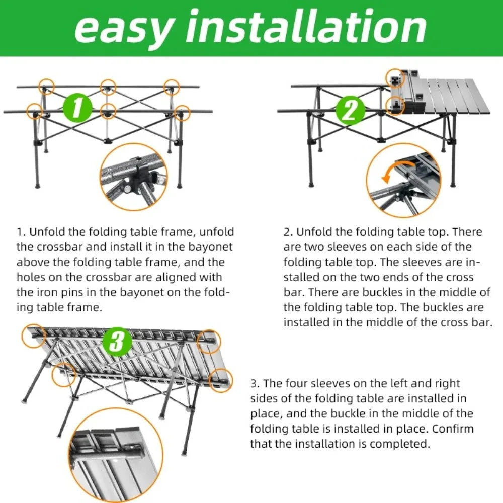 Outdoor Folding Long Table With Storage