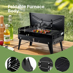 Foldable BBQ Grill with Adjustable Heights