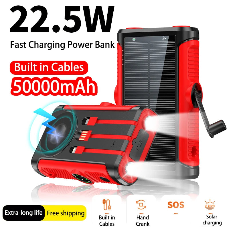 Magnetic Wireless Camping Powerbank with Cables