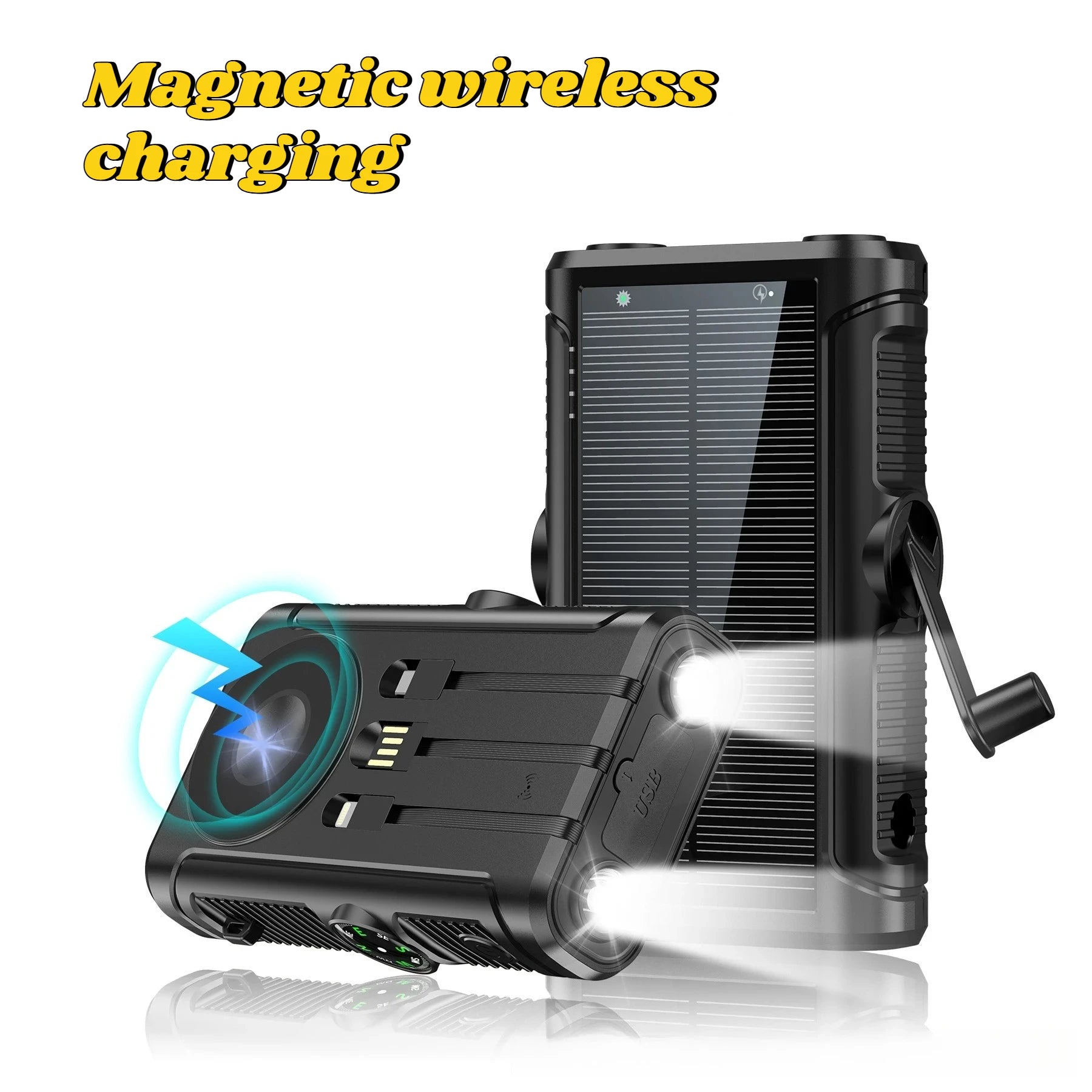 Magnetic Wireless Camping Powerbank with Cables