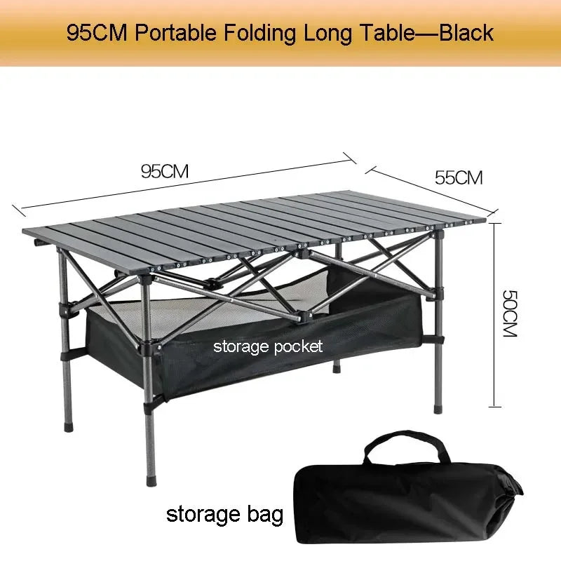 Outdoor Folding Long Table With Storage