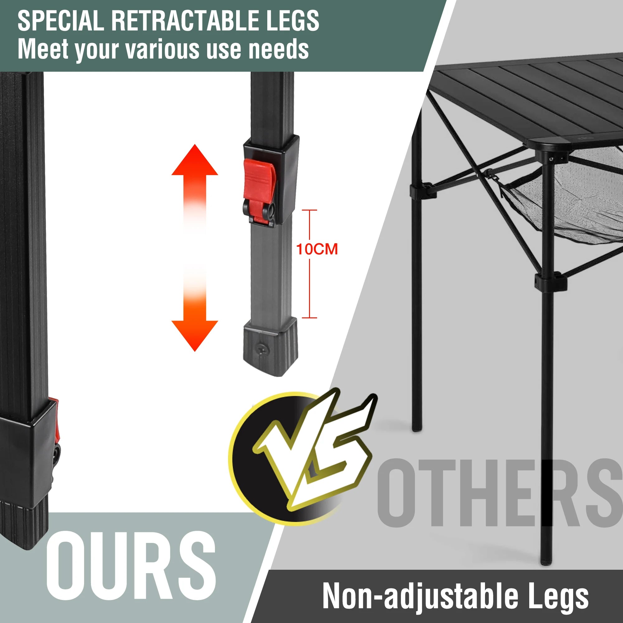 Folding Camping Square Table with Carry Bag