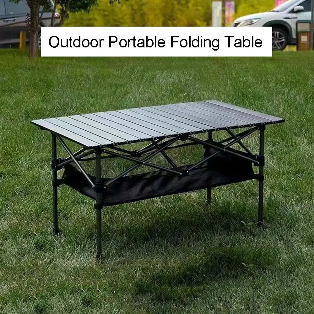 Outdoor Folding Long Table With Storage Secondary image