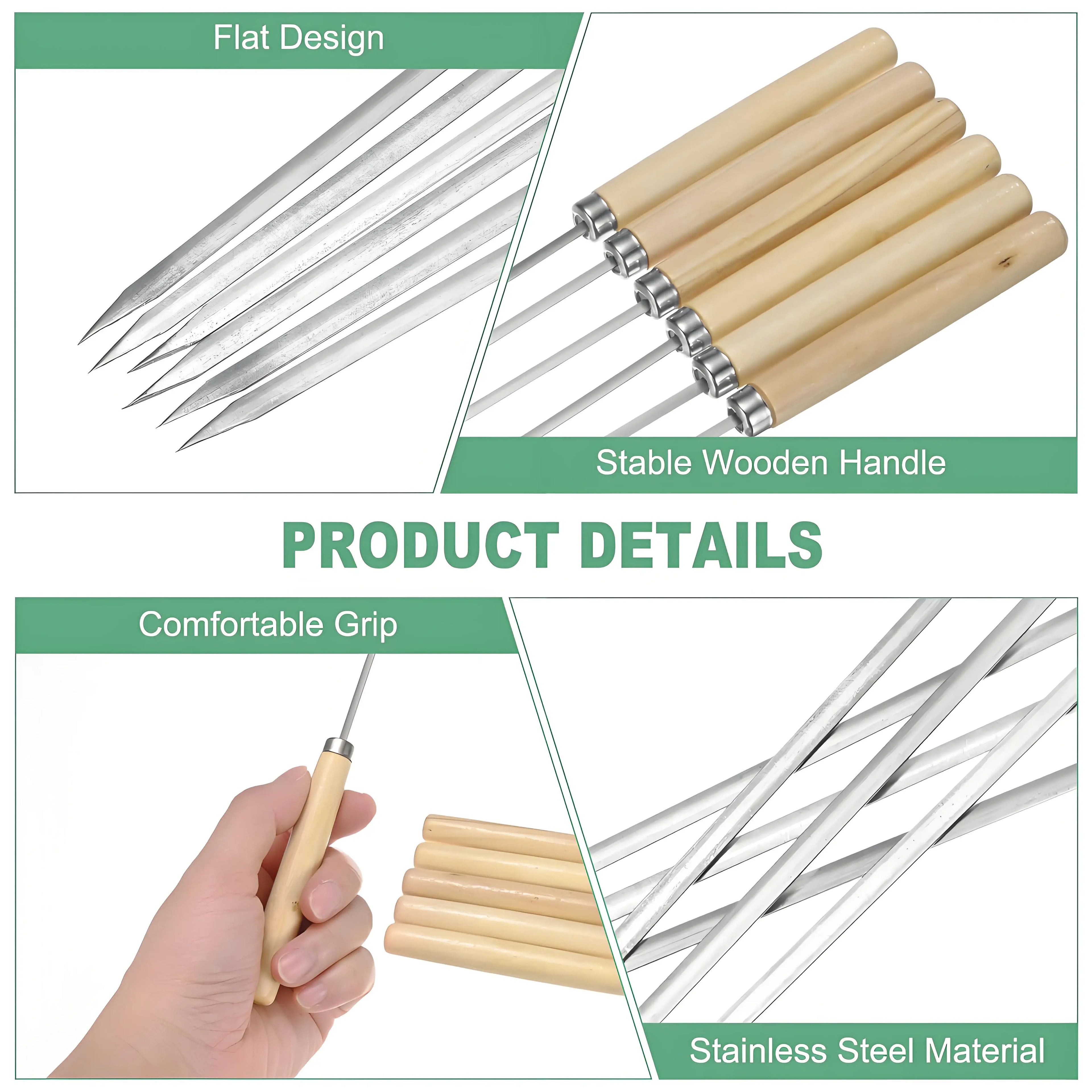 50 pack Stainless Steel BBQ Skewers