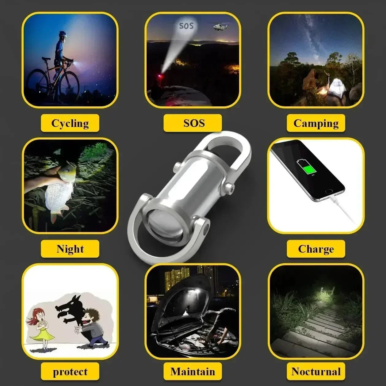 Rechargeable Mini Pocket Keychain Flashlight