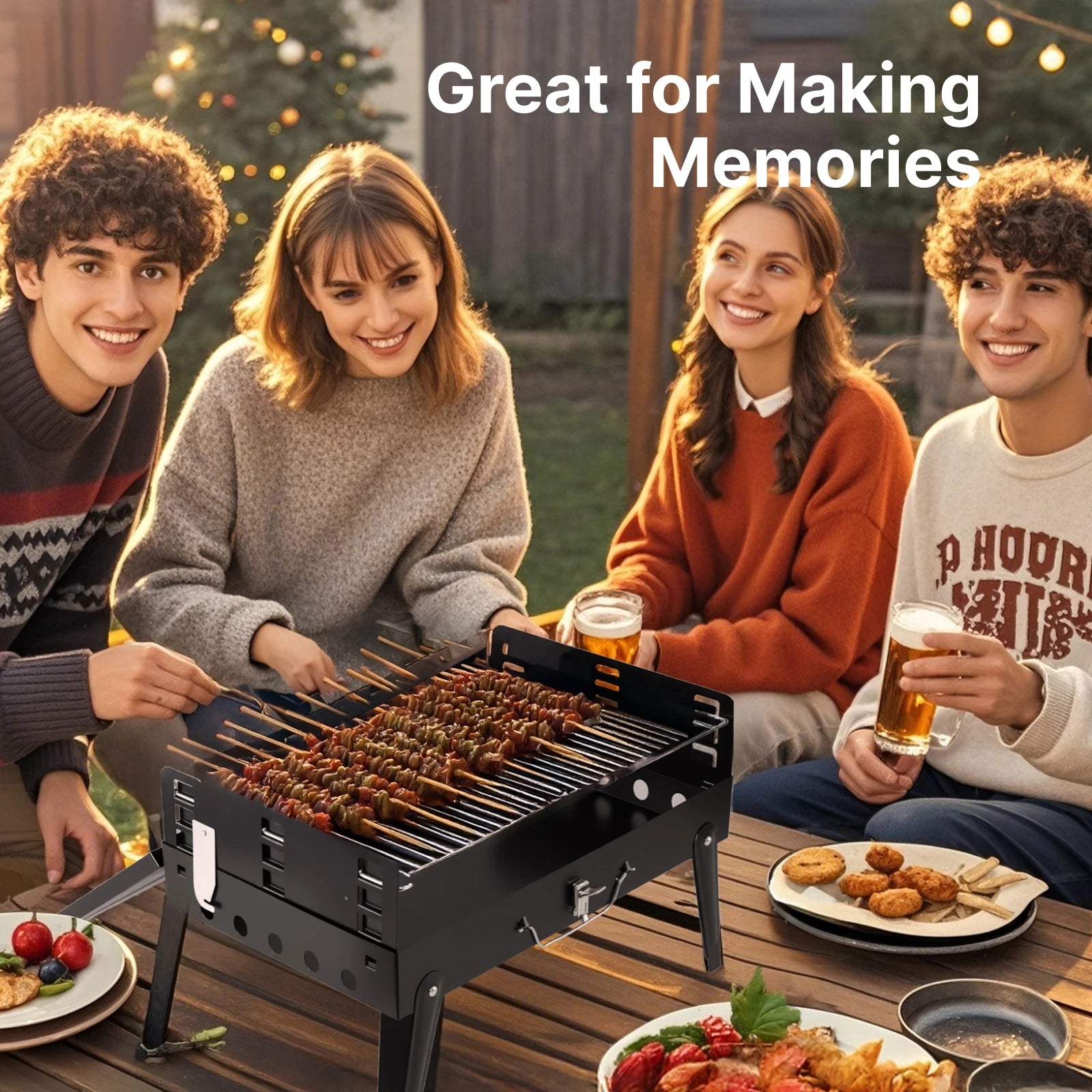 Foldable BBQ Grill with Adjustable Heights Secondary image