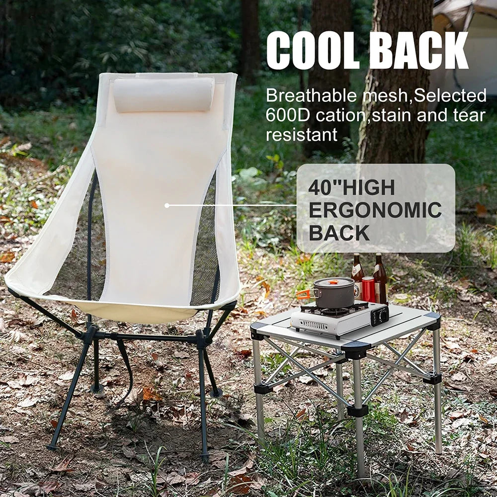 Portable Folding Camping Chair with Headrest Secondary image