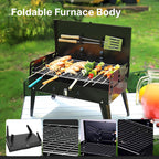 Foldable BBQ Grill with Adjustable Heights