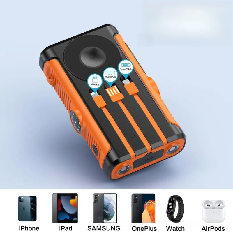Magnetic Wireless Camping Powerbank with Cables