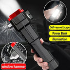 Super Bright Flashlight with Safety Hammer and Strong Magnets