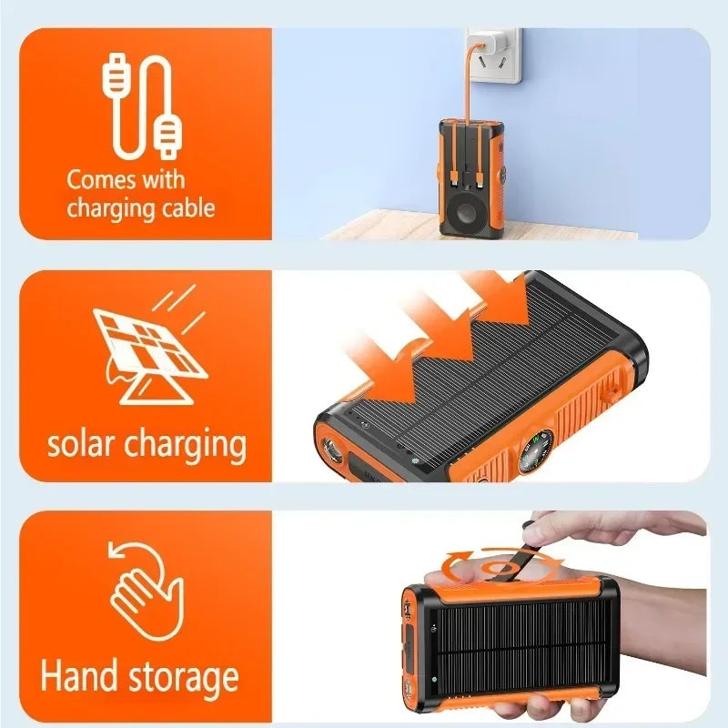 Magnetic Wireless Camping Powerbank with Cables