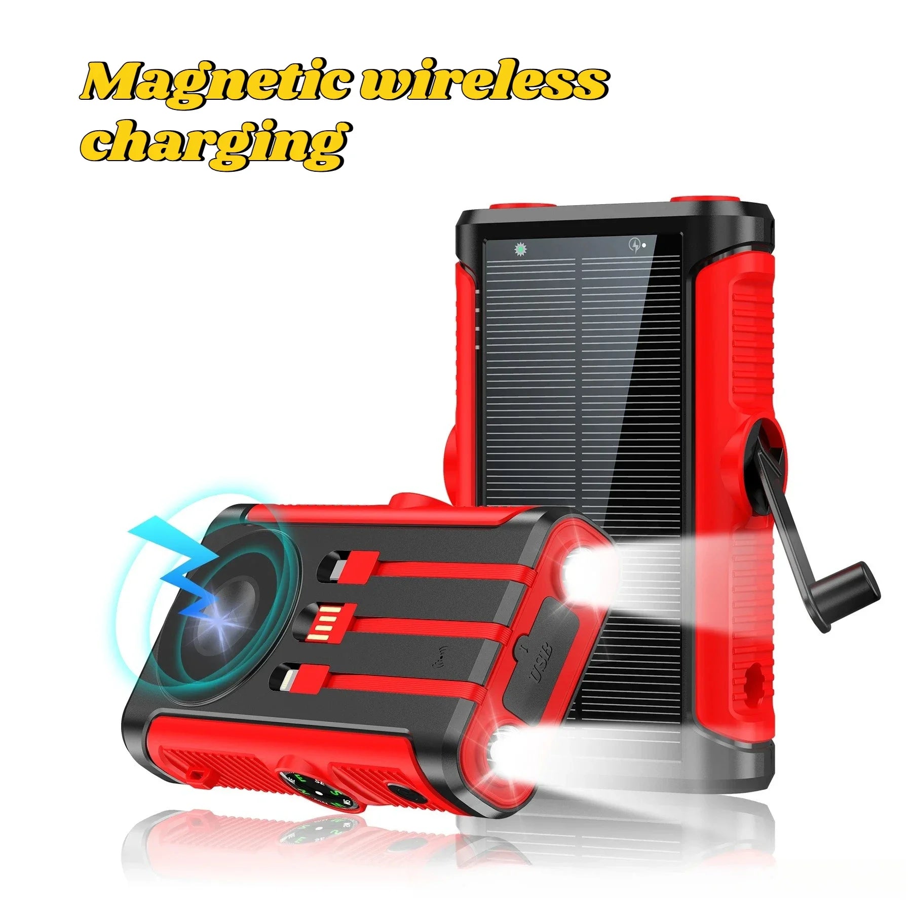 Magnetic Wireless Camping Powerbank with Cables