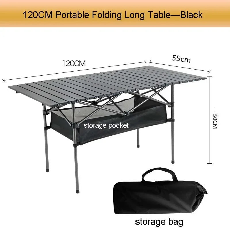 Outdoor Folding Long Table With Storage