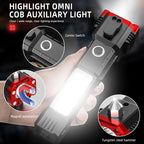 Super Bright Flashlight with Safety Hammer and Strong Magnets